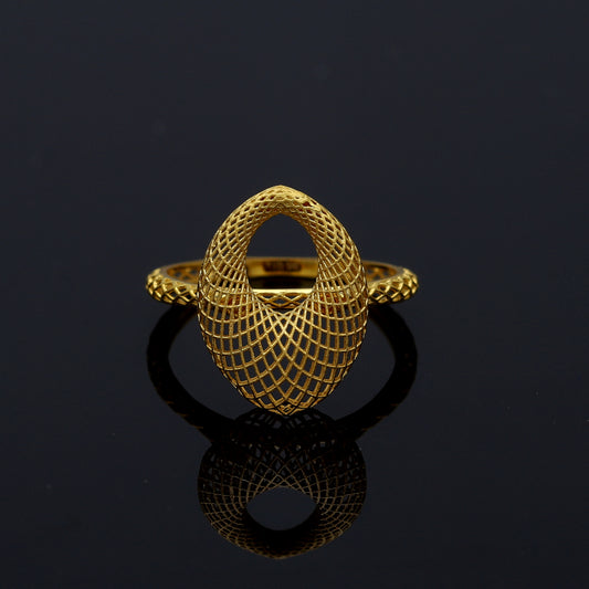 Gold Sculpt Ring 21KT - FKJRN21KM11127