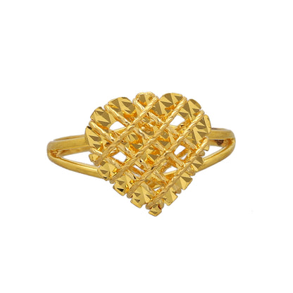Gold Grid Cut Ring 21KT - FKJRN21KM11129