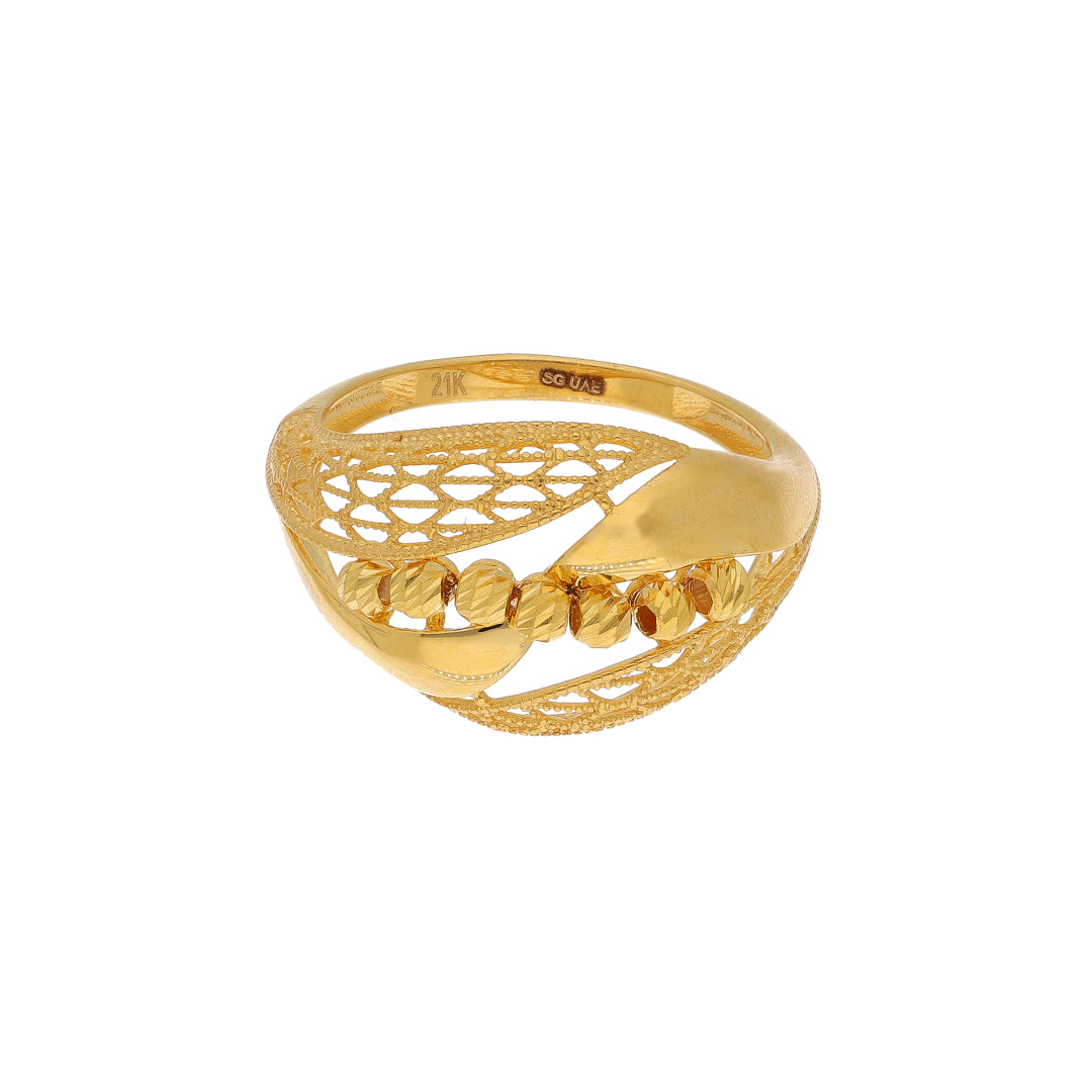 Gold Flow Mesh Ring 21KT - FKJRN21KM11138
