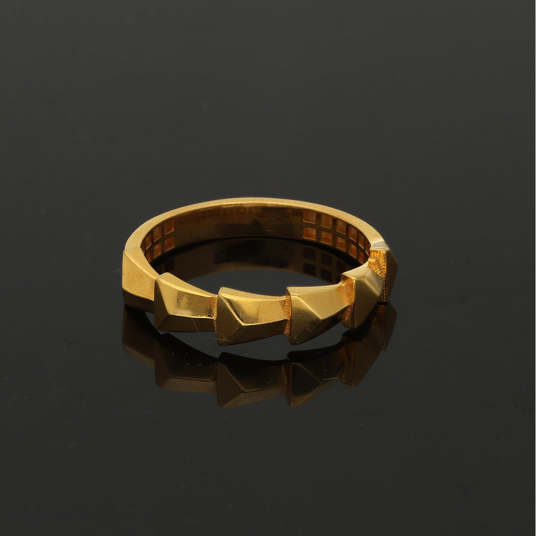 Gold Textured Ring 21KT - FKJRN21KM11140