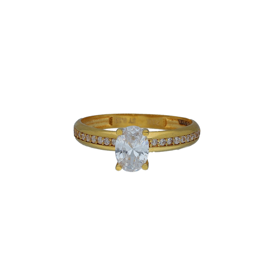 Gold Oval Cut Ring 21KT - FKJRN21KM11150
