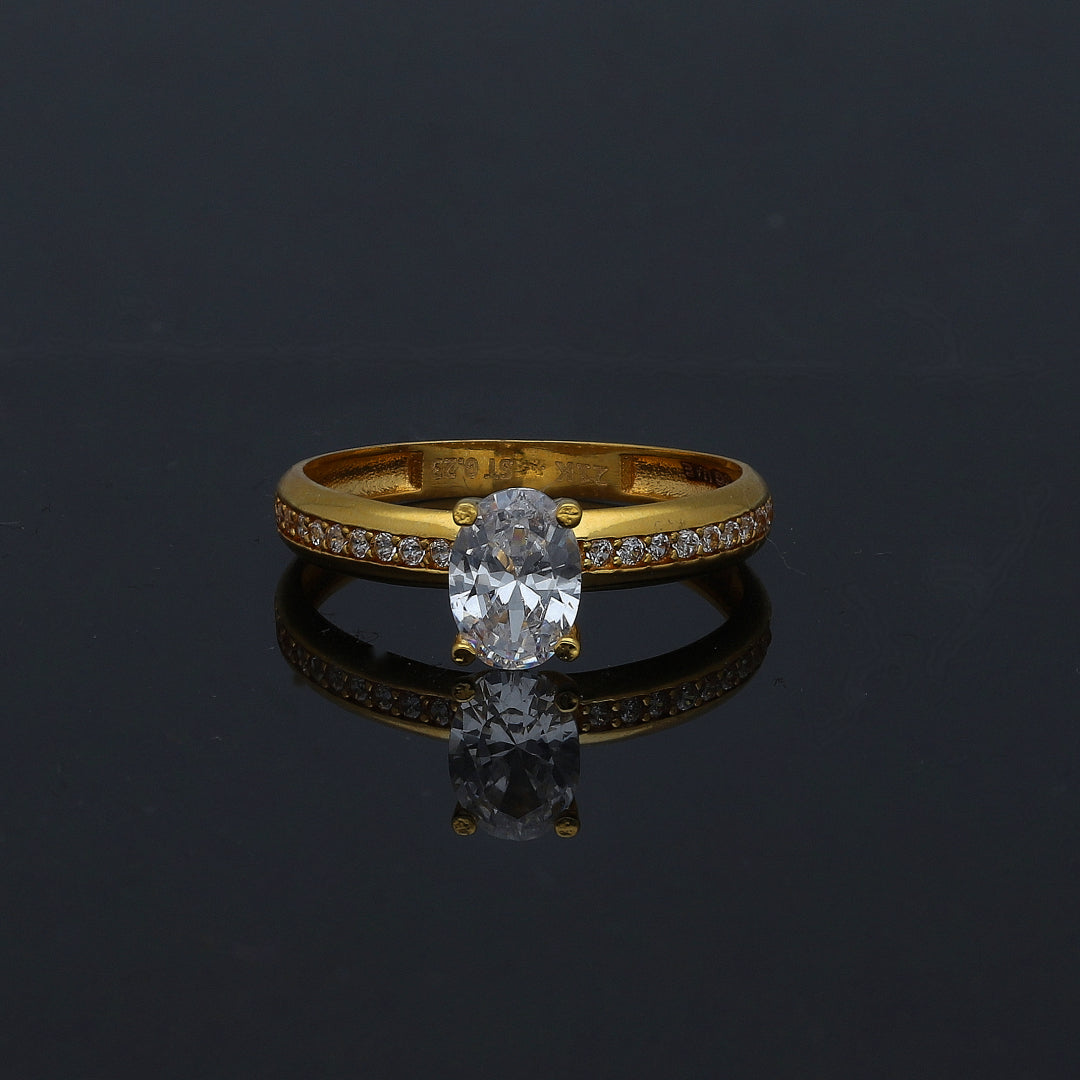Gold Oval Cut Ring 21KT - FKJRN21KM11150
