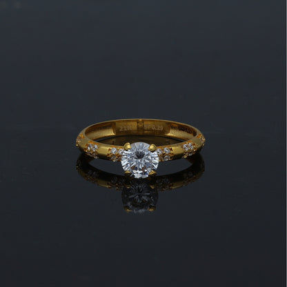 Gold Round Cut Ring 21KT - FKJRN21KM11151