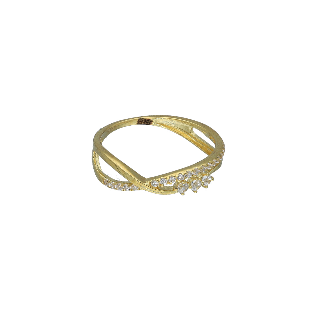 Gold Sparkle Twist Ring 21KT - FKJRN21KM11157