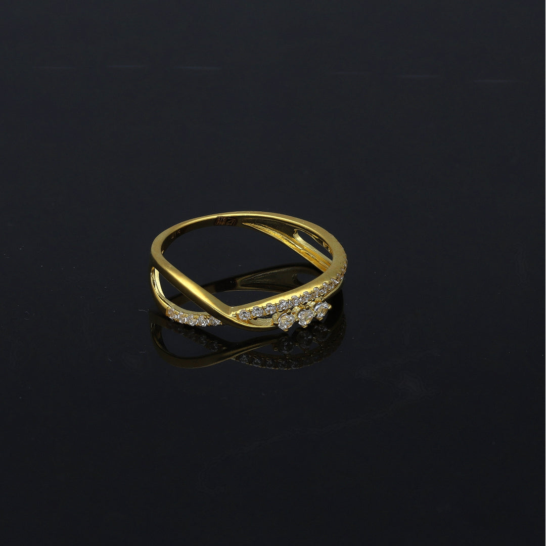 Gold Sparkle Twist Ring 21KT - FKJRN21KM11157