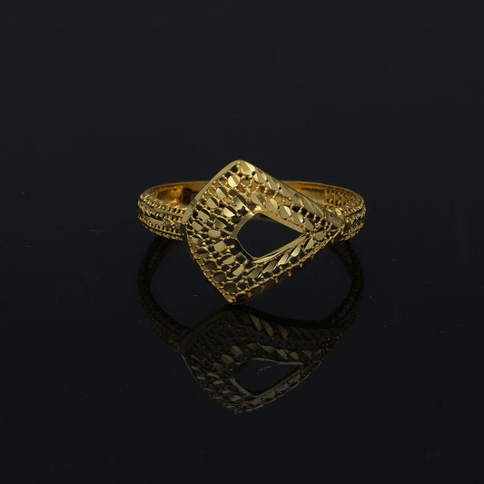 Gold Textured Ring 21KT - FKJRN21KM11158