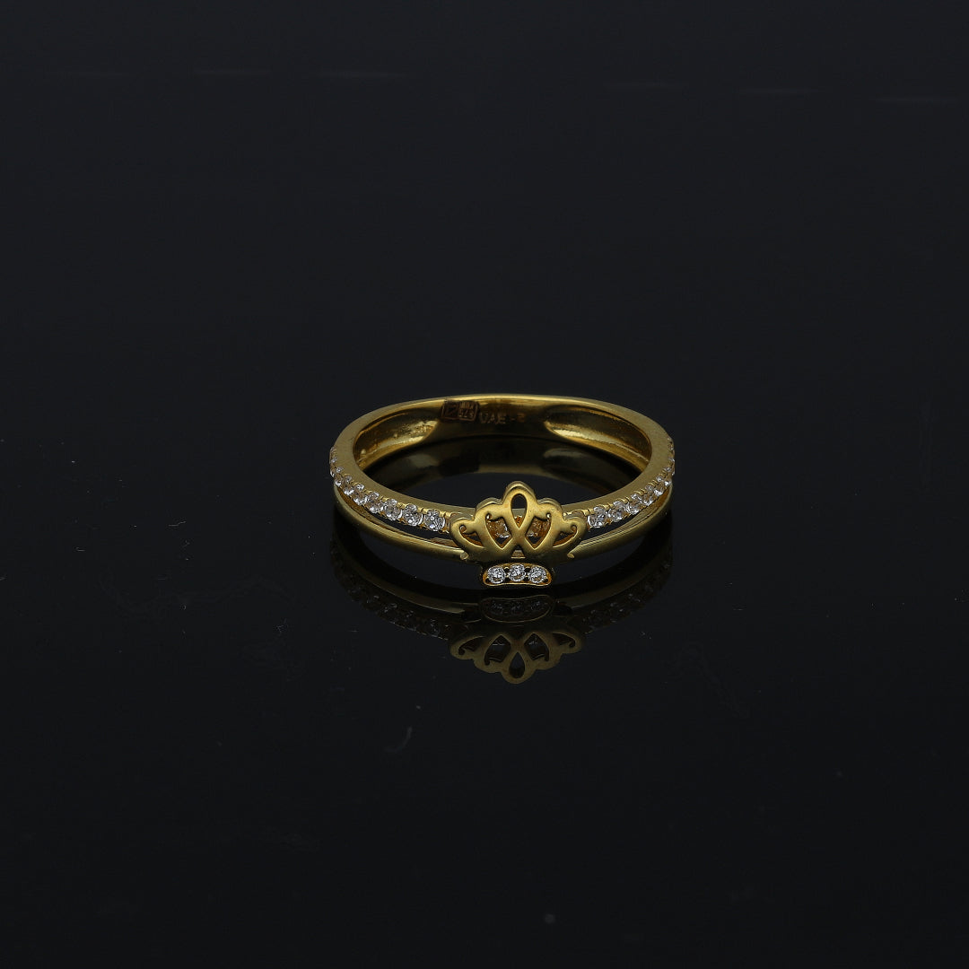 Gold Mini Crown Ring 21KT - FKJRN21KM11160