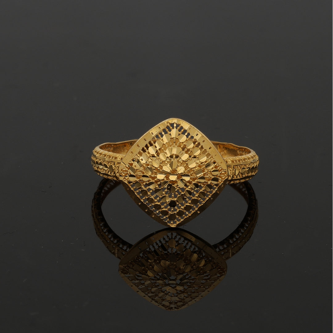Gold Ethnic Filigree Ring 21KT - FKJRN21KM11163