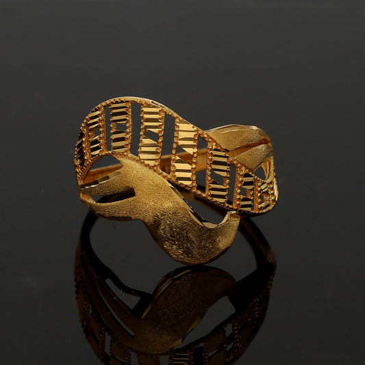 Gold Infinity Weave Ring 21KT - FKJRN21KM11168