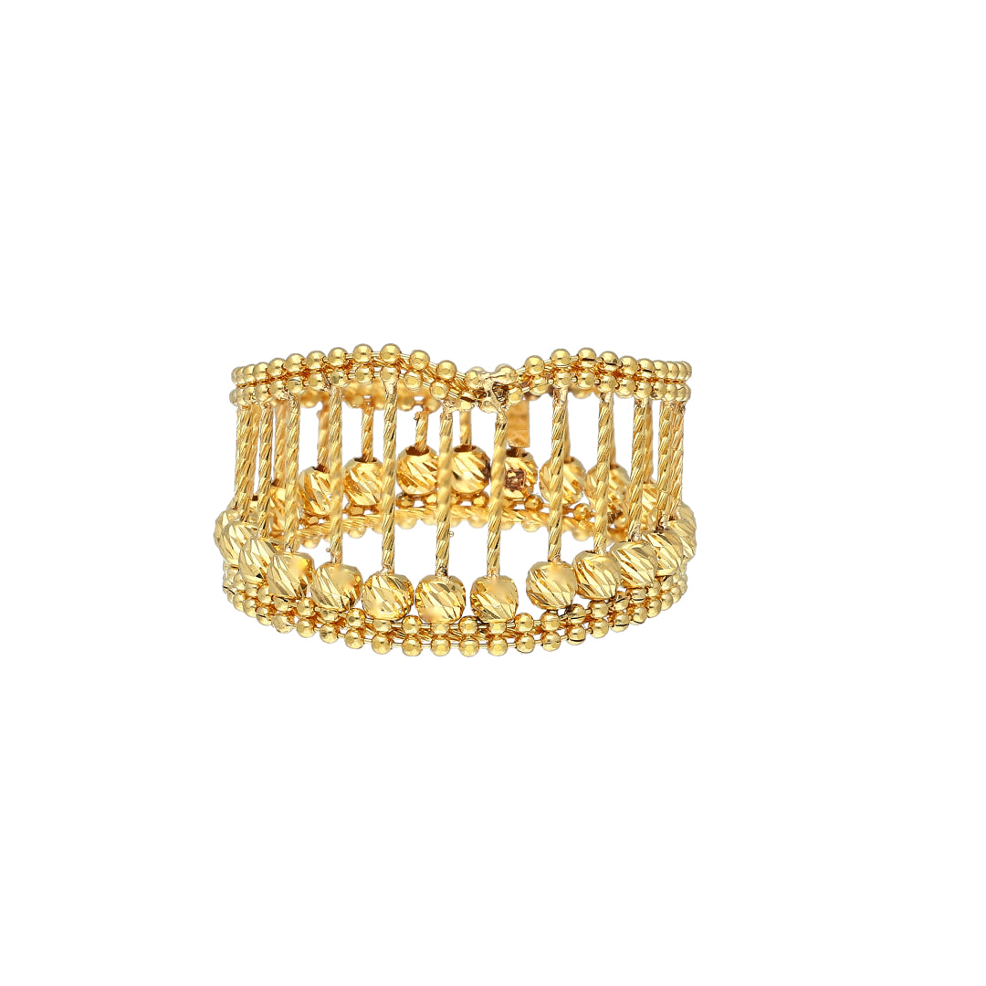 Gold Bead Motif Ring 21KT - FKJRN21KM11172