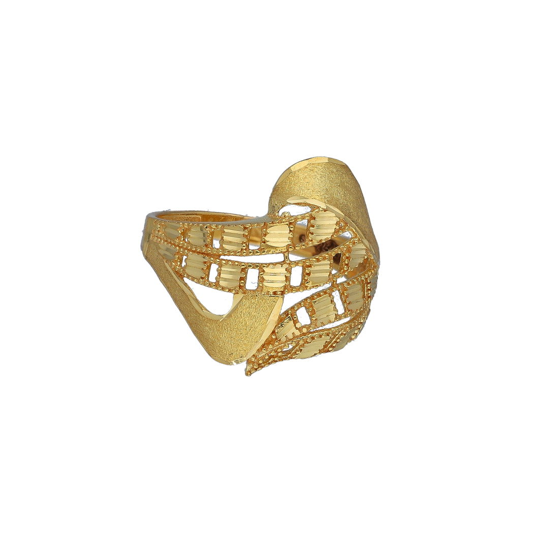 Gold Dynamic Curve Ring 21KT - FKJRN21KM11177