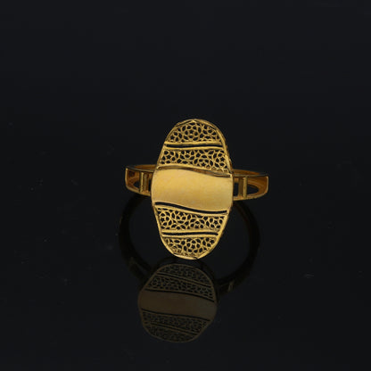 Gold Heirloom Oval Ring 21KT - FKJRN21KM11180