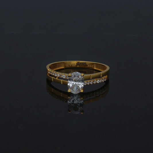 Gold Center Stone Ring 21KT - FKJRN21KM11188