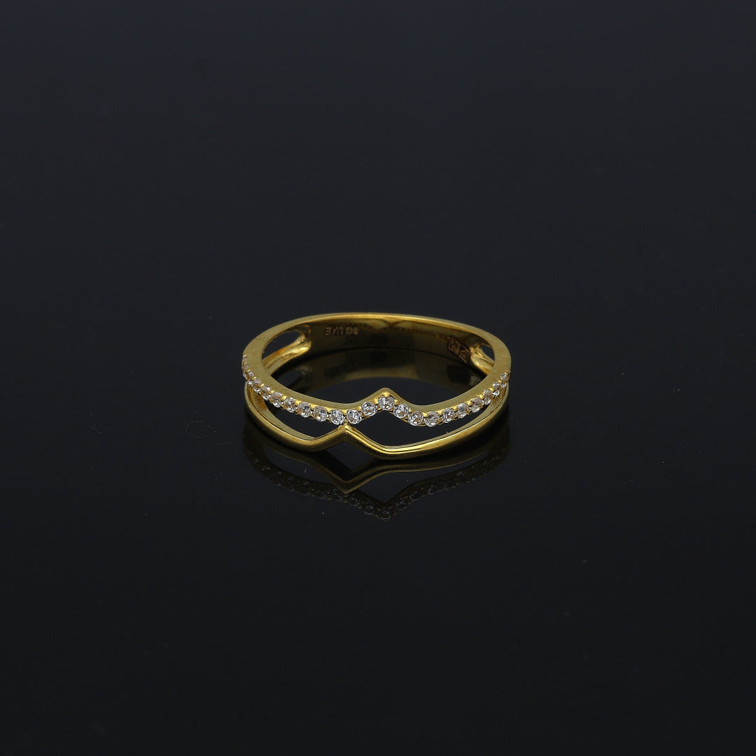 Gold Modern Wave Ring 21KT - FKJRN21KM11191