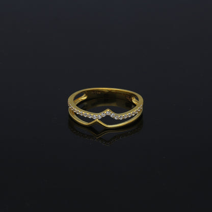 Gold Modern Wave Ring 21KT - FKJRN21KM11191