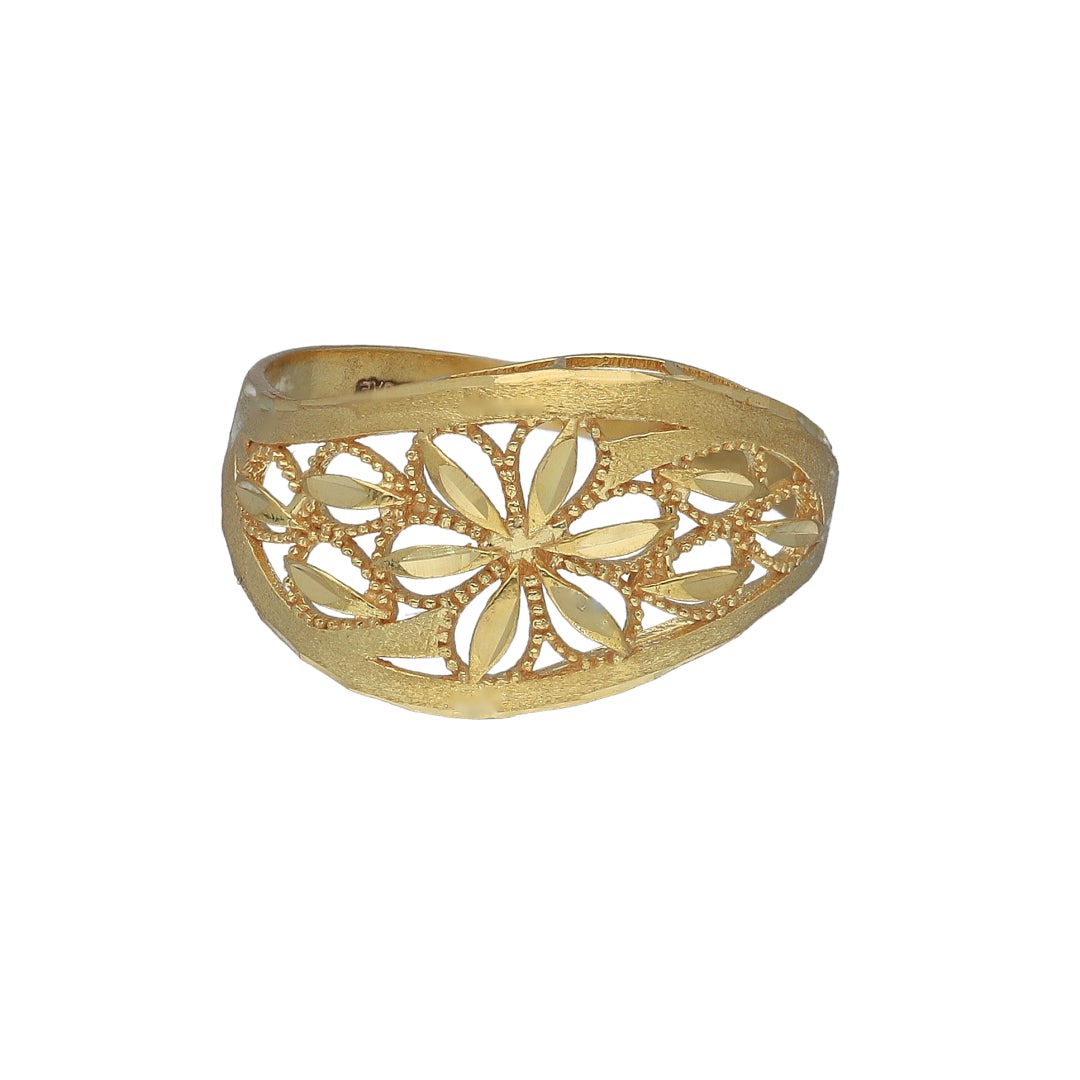 Gold Floral Cut Ring 21KT - FKJRN21KM11196