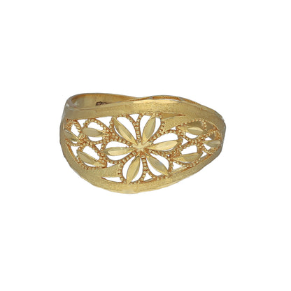 Gold Floral Cut Ring 21KT - FKJRN21KM11196