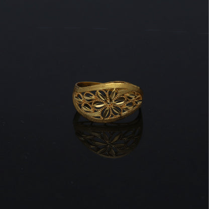 Gold Floral Cut Ring 21KT - FKJRN21KM11196