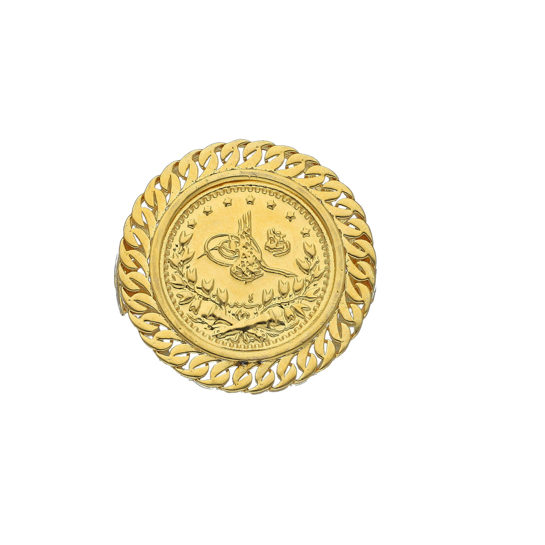 Gold Lira Coin Ring 21KT - FKJRN21KM11198