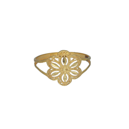Gold Classic Flower Ring 21KT - FKJRN21KM11203