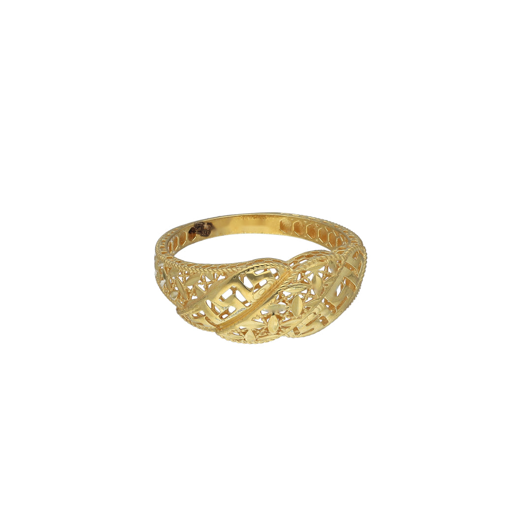 Gold Pattern Ring 21KT - FKJRN21KM11204