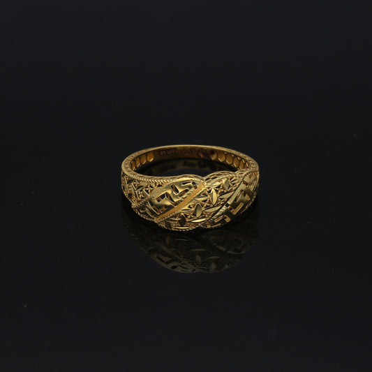 Gold Pattern Ring 21KT - FKJRN21KM11204