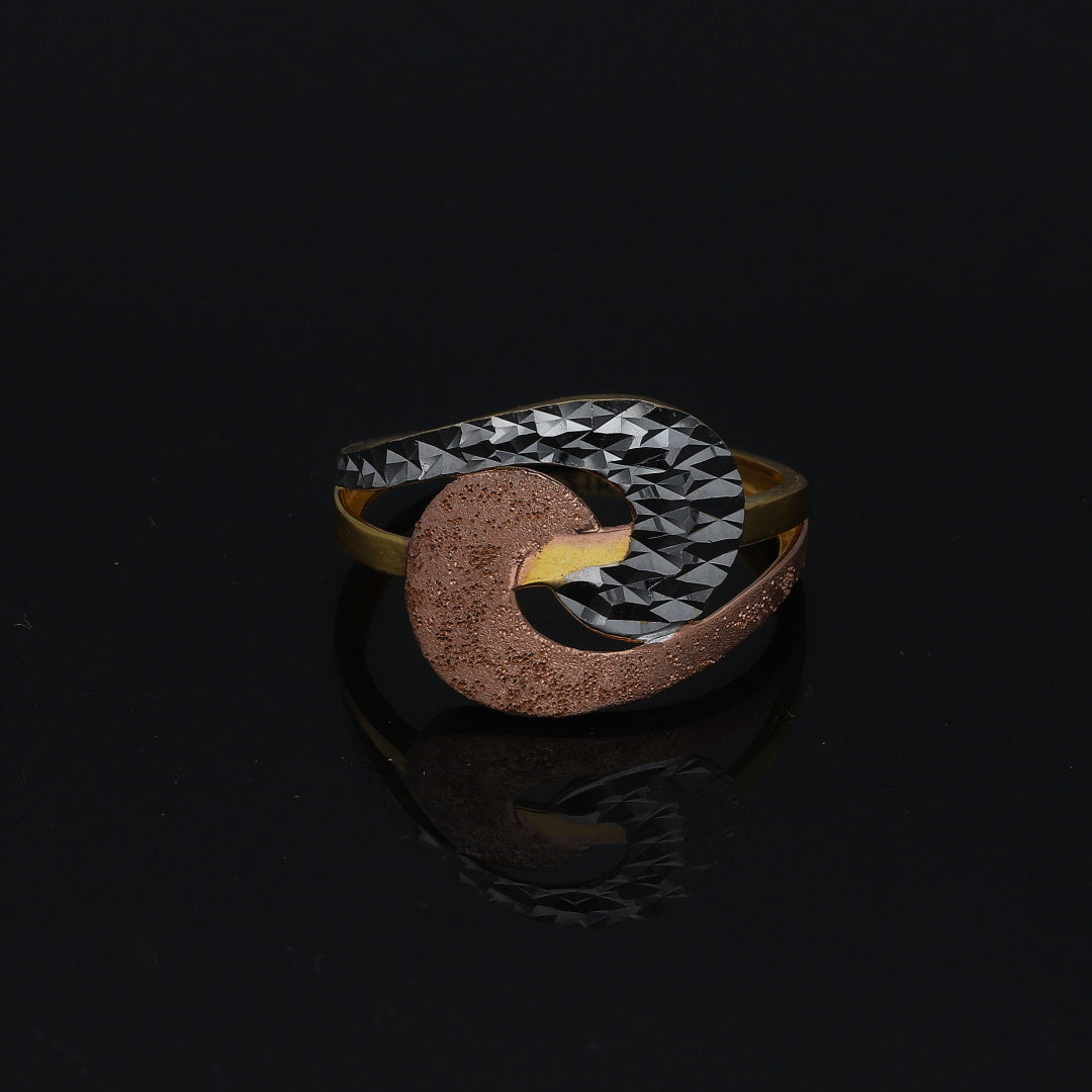 Gold Modern Curve Ring 21KT - FKJRN21KM11206