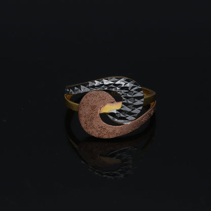Gold Modern Curve Ring 21KT - FKJRN21KM11206