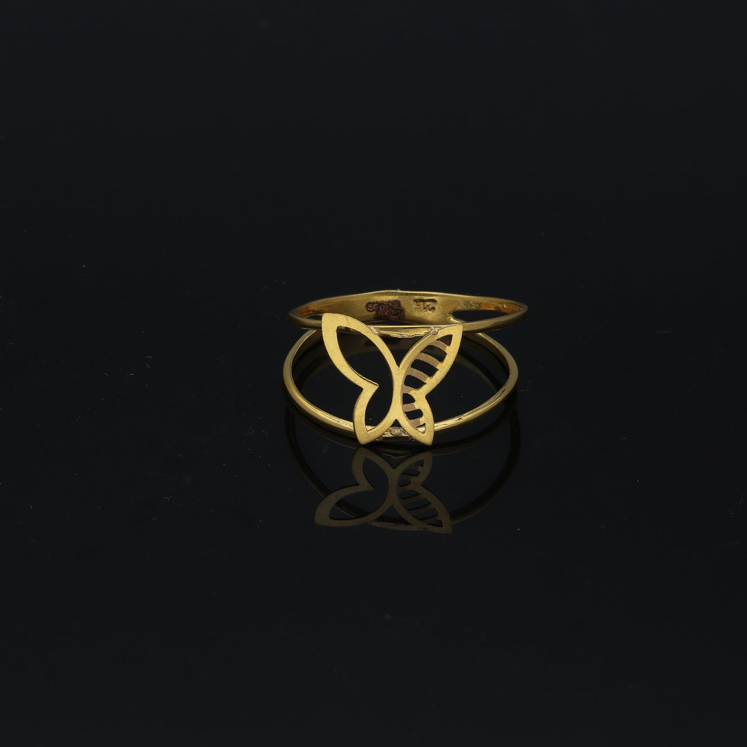 Gold Butterfly Outline Ring 21KT - FKJRN21KM11207