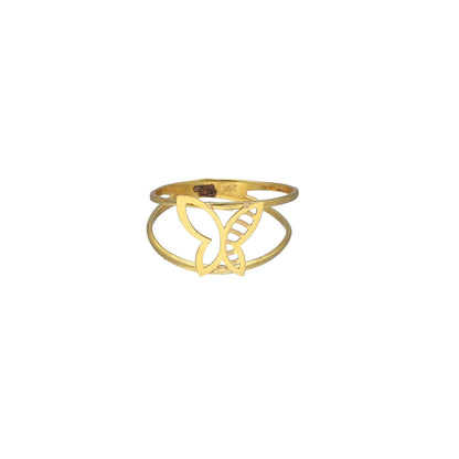 Gold Butterfly Outline Ring 21KT - FKJRN21KM11207