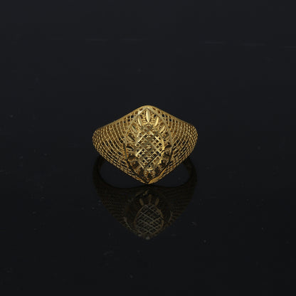 Gold Oval Mesh Ring 21KT - FKJRN21KM11208