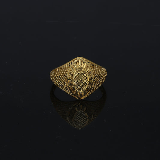 Gold Oval Mesh Ring 21KT - FKJRN21KM11208