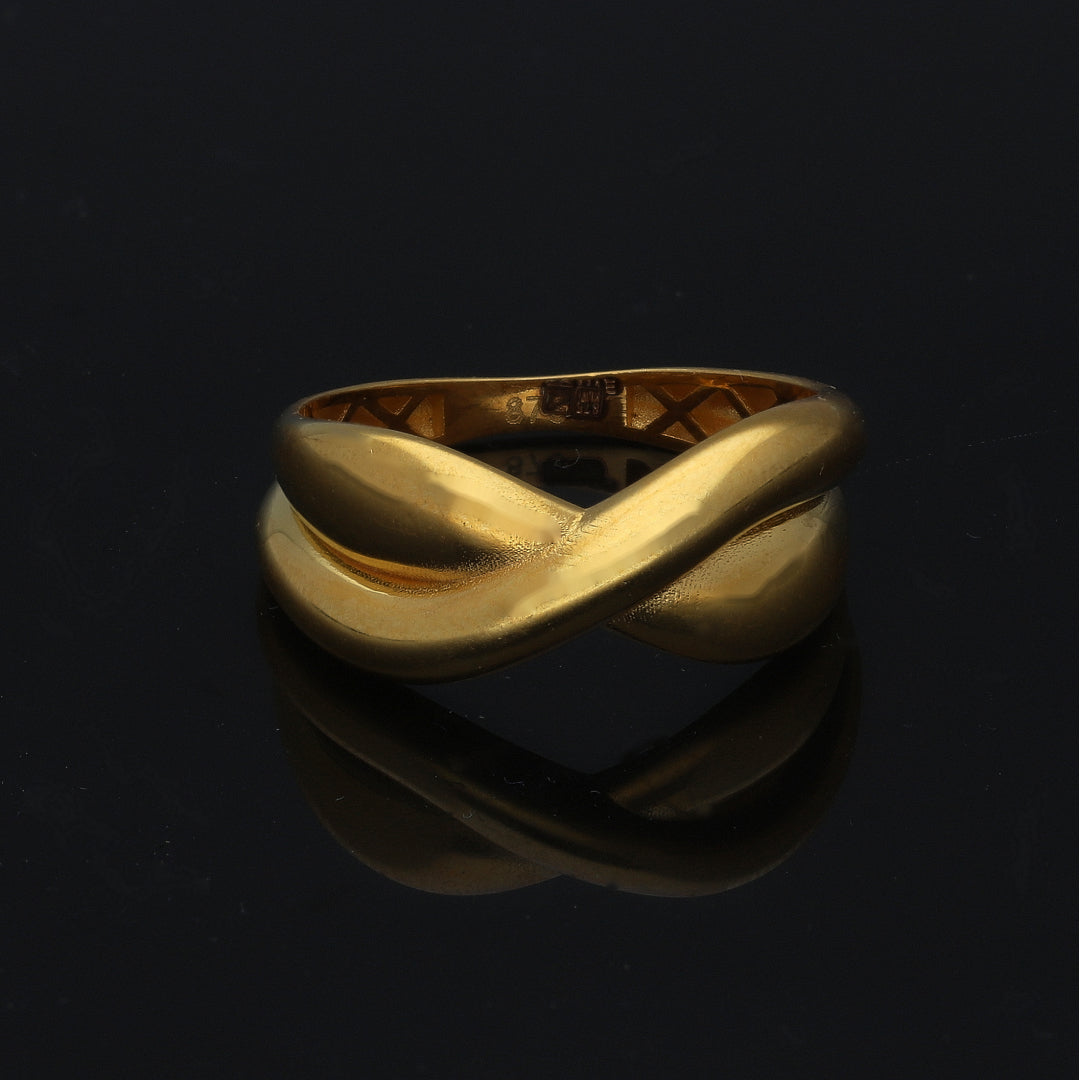 Gold Elegant Twist Ring 21KT - FKJRN21KM11212