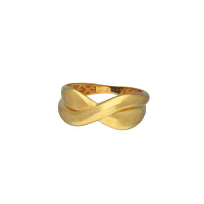 Gold Elegant Twist Ring 21KT - FKJRN21KM11212