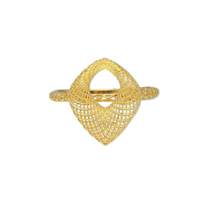 Gold Lattice Teardrop Ring 21KT - FKJRN21KM11237