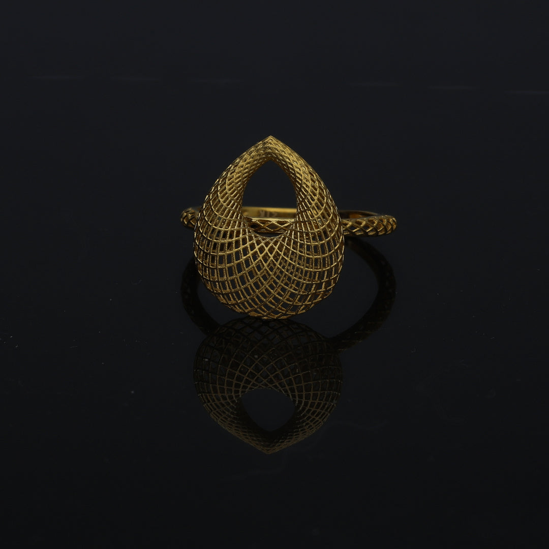 Gold Open Lattice Ring 21KT - FKJRN21KM11238