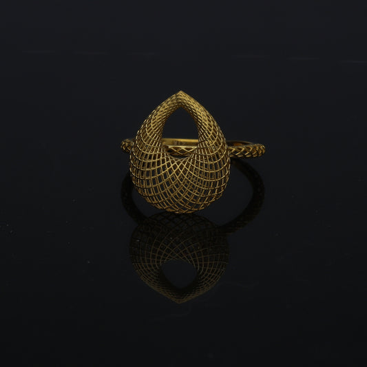 Gold Open Lattice Ring 21KT - FKJRN21KM11238
