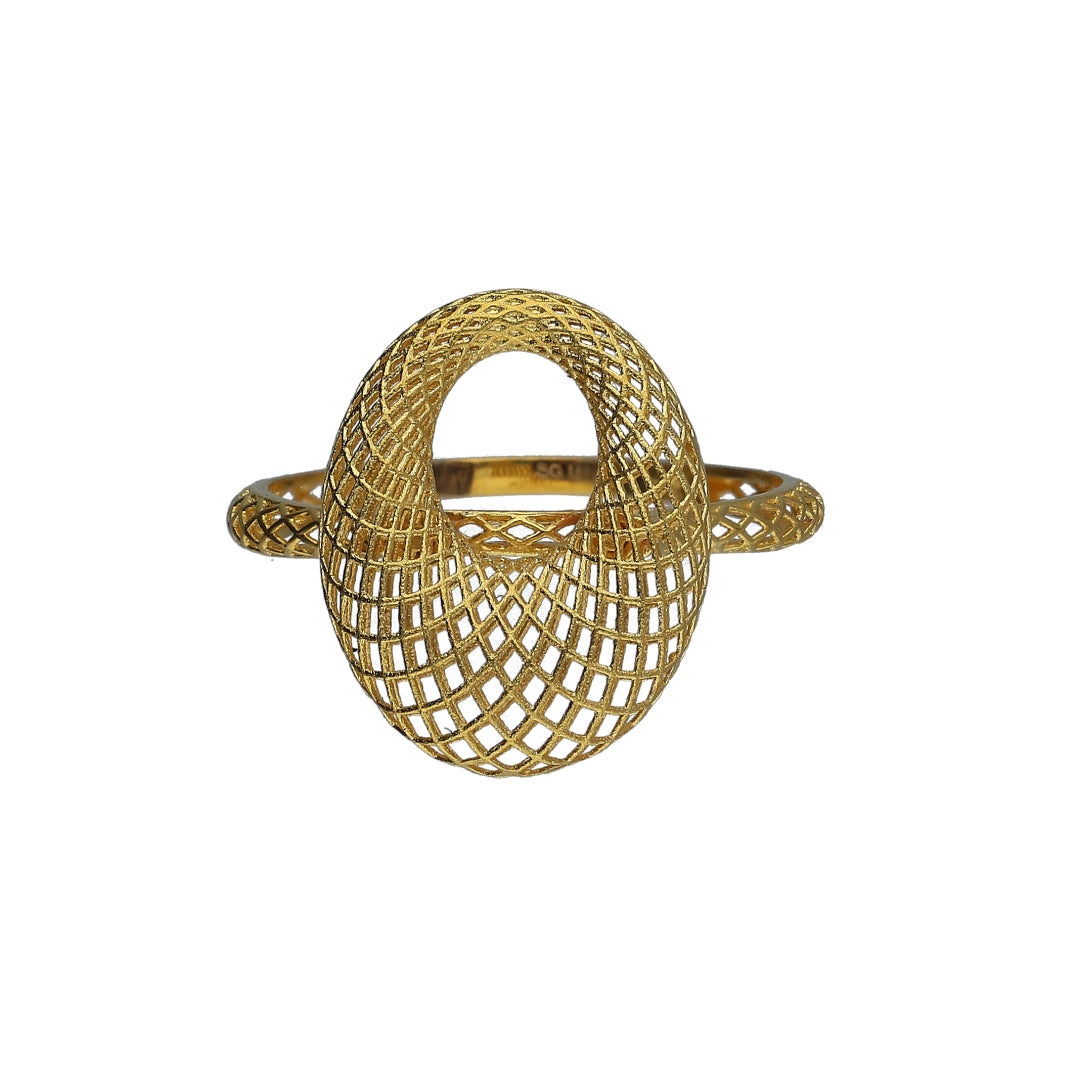 Gold Openwork Oval Ring 21KT - FKJRN21KM11239