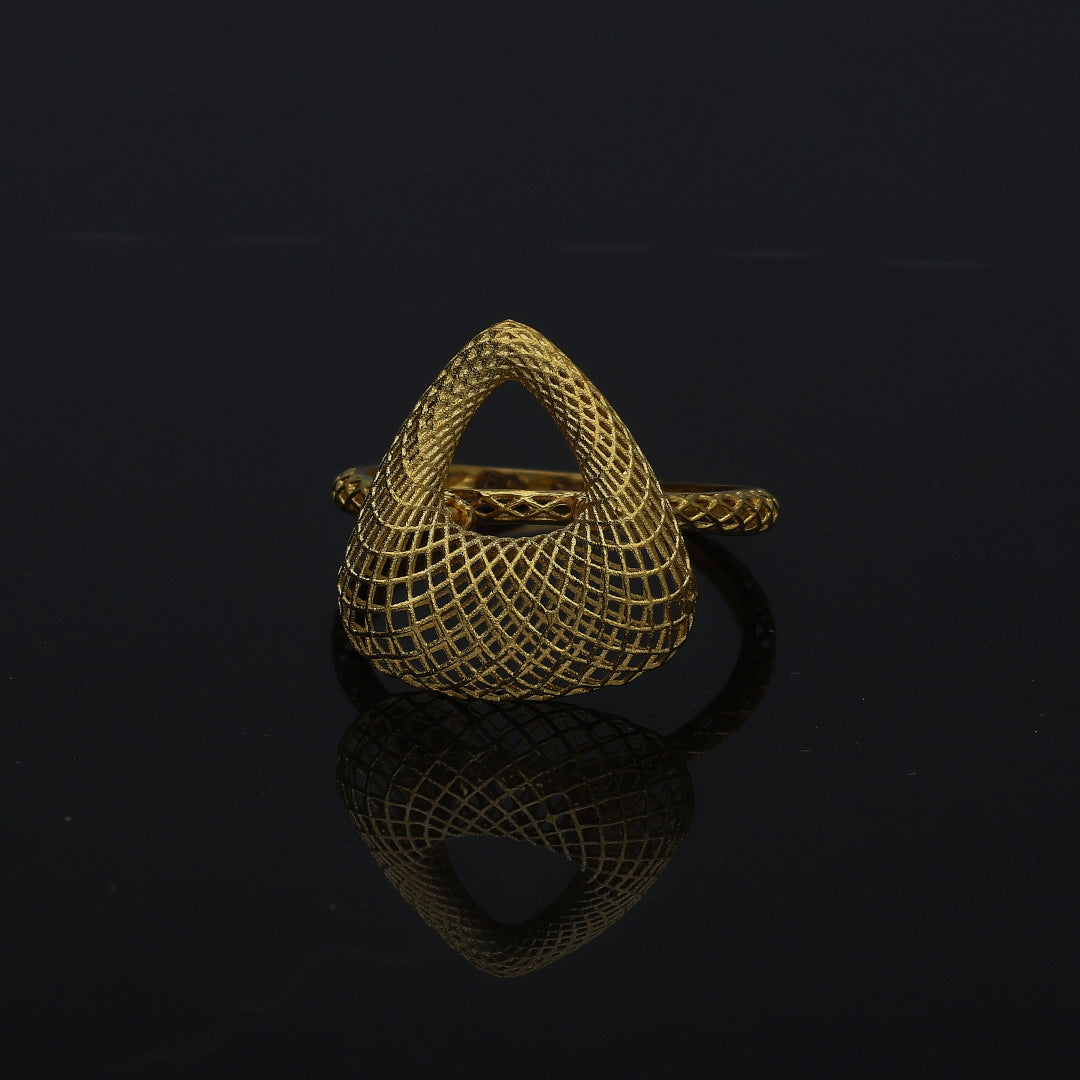 Gold Triangle Mesh Ring 21KT - FKJRN21KM11240