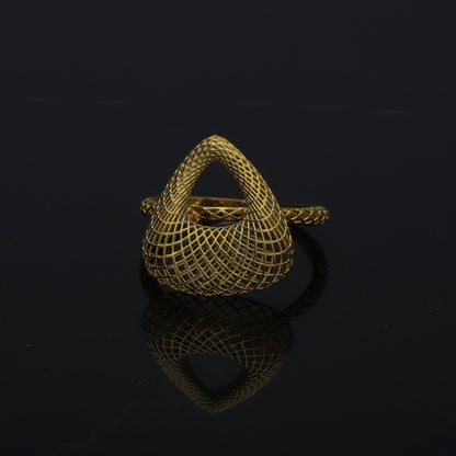 Gold Triangle Mesh Ring 21KT - FKJRN21KM11240