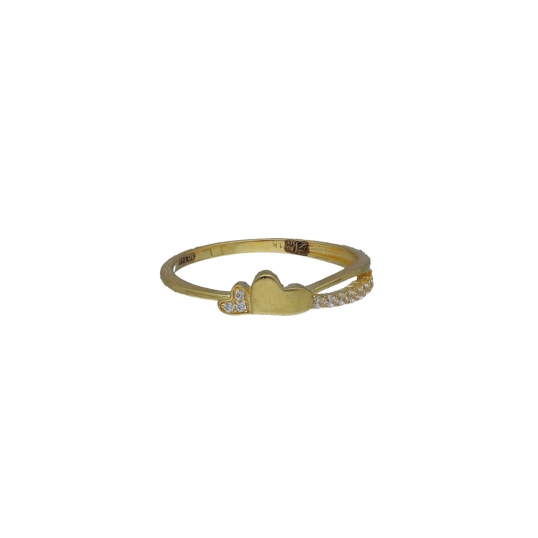 Gold Heart Detail Ring 21KT - FKJRN21KM11241