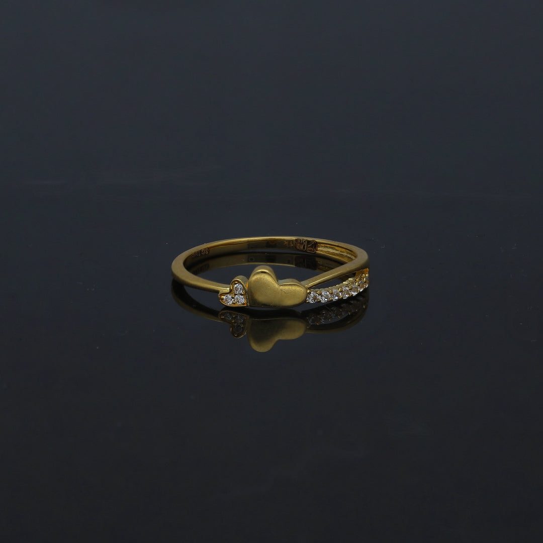 Gold Heart Detail Ring 21KT - FKJRN21KM11241