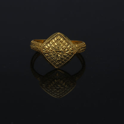 Gold Textured Ring 21KT - FKJRN21KM11245