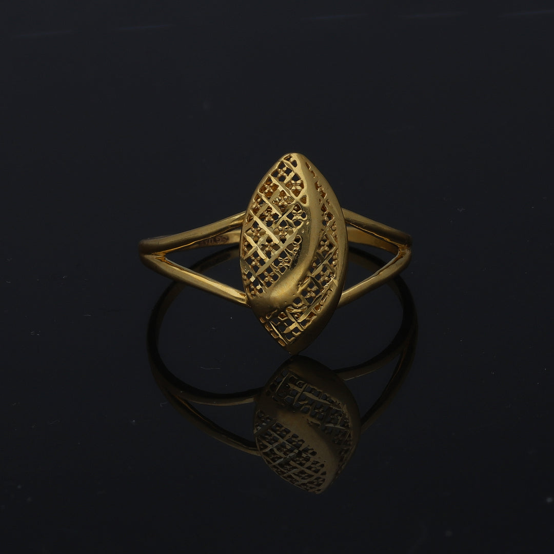 Gold Leaf Shaped Ring 21KT - FKJRN21KM11249