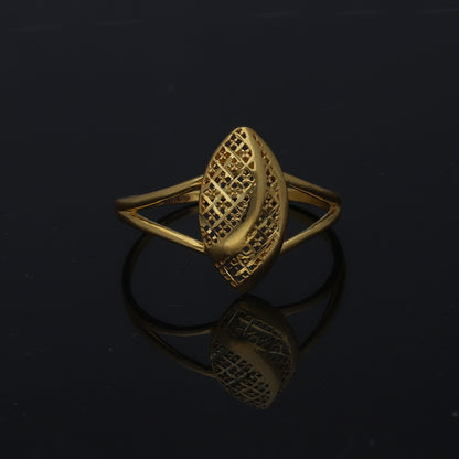 Gold Leaf Shaped Ring 21KT - FKJRN21KM11249