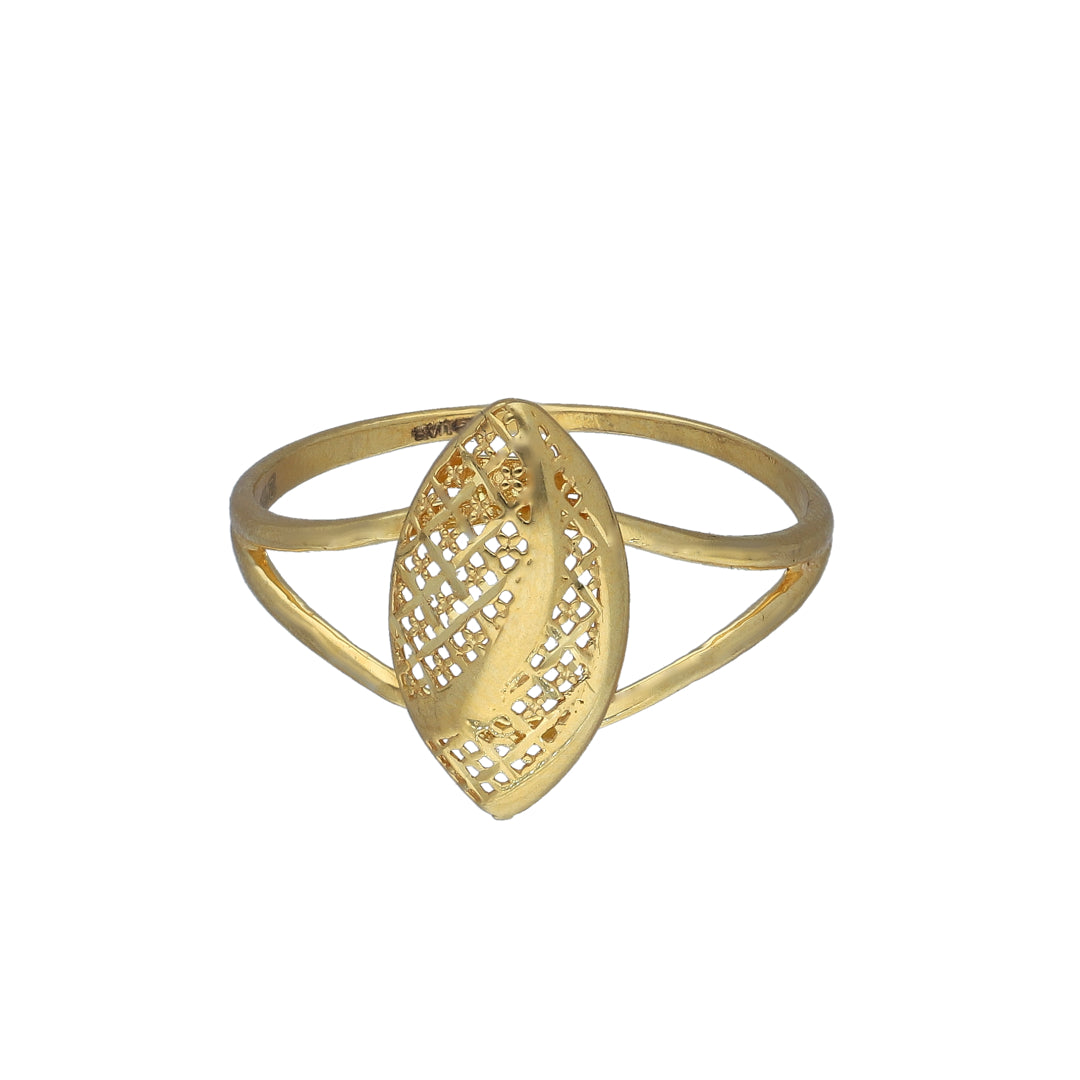 Gold Leaf Shaped Ring 21KT - FKJRN21KM11249