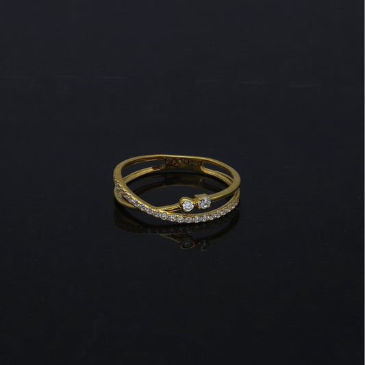 Gold Pavé Accent Ring 21KT - FKJRN21KM11251