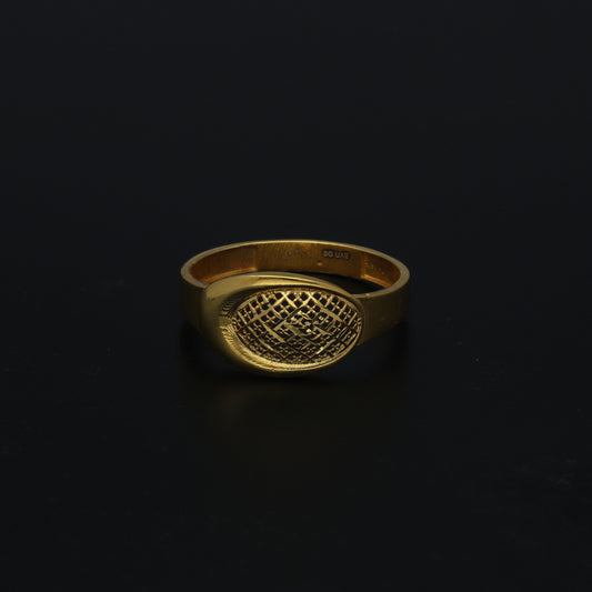 Gold Oval Signet Ring 21KT - FKJRN21KM11253