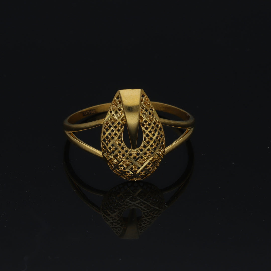 Gold Filigree Statement Ring 21KT - FKJRN21KM11255