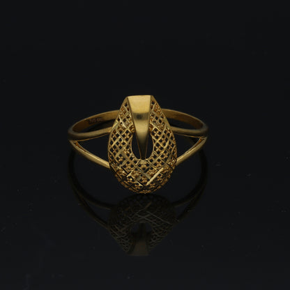 Gold Filigree Statement Ring 21KT - FKJRN21KM11255